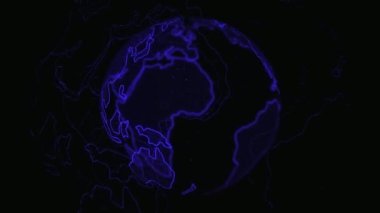 Dünya 'nın özel ışık efektli 3D animasyonu