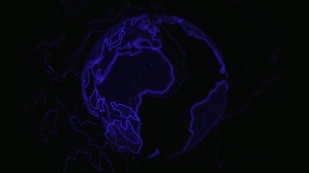 Animasi Bola Bumi Dengan Efek Cahaya Khusus — Stok Video