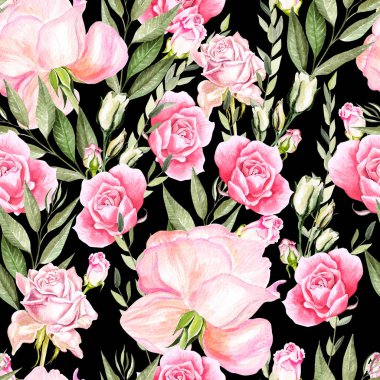 Güzel parlak suluboya desen güllü. 