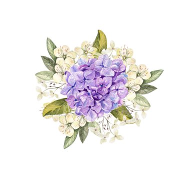 Suluboya düğün buket hudrangea ile. 