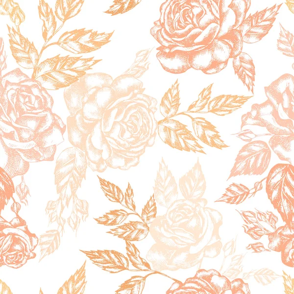 Bella grafica con fiori di rosa . — Vettoriale Stock