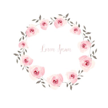 Çiçekli güzel suluboya düğün çelengi. 