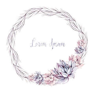 Güzel suluboya sulu çelenk. 