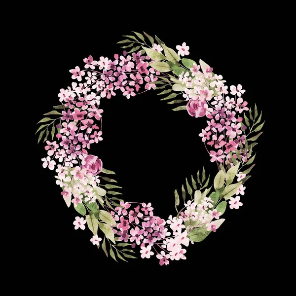 아름다운 물푸레나무 주홍색 웨딩 화환 과 장미꽃, 나뭇잎. — 스톡 사진