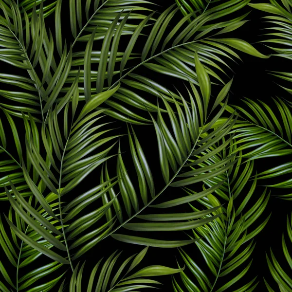 Mooi digitaal naadloos patroon met tropische bladeren. — Stockfoto