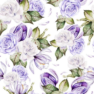 Güzel suluboya düğün desenleri gül çiçekleri ve kruvazörle.