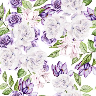 Güzel suluboya düğün desenleri gül çiçekleri ve kruvazörle.