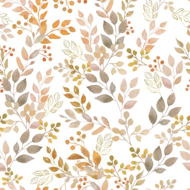 Sonbahar yapraklı suluboya desenli. Duvar kağıdı olarak kullanılabilir. 