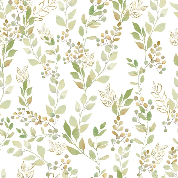 Watercolor seamless pattern with autumn  leaves. Can be used as wallpaper. — Stock Photo, Image