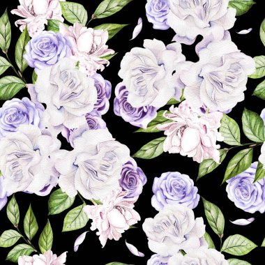 Güllü suluboya düğün deseni.