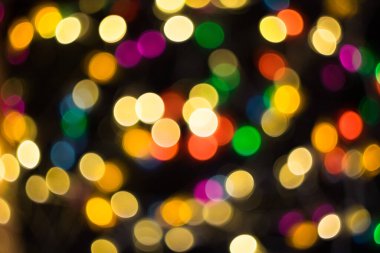 Çok renkli yılbaşı ışıkları arka planda, bokeh. Yeni yıl, tatiller.
