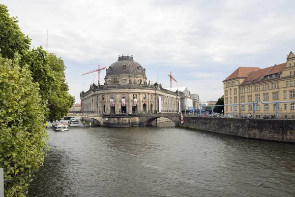 Bode Museum on the Museum Island in the river spree in Berlin against a blue sky, famous landmark in the central Mitte district in the capital city of Germany