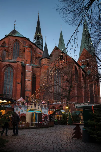 Fairy Tale Forest Bij Kerk Van Saint Mary Luebeck Duitsland — Stockfoto
