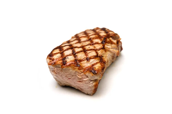 Gebratenes Kalbsfilet Junges Rindfleisch Isoliert Auf Weißem Hintergrund Ausgewählter Fokus — Stockfoto