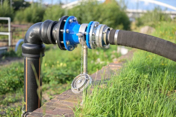 Industrial outdoor water connection — Stock Photo, Image