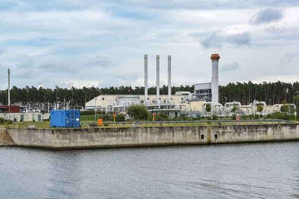 Nord Stream Potrubí Přistání Průmyslovém Přístavu Lubmin Greifswaldu Plynovod Přes — Stock fotografie