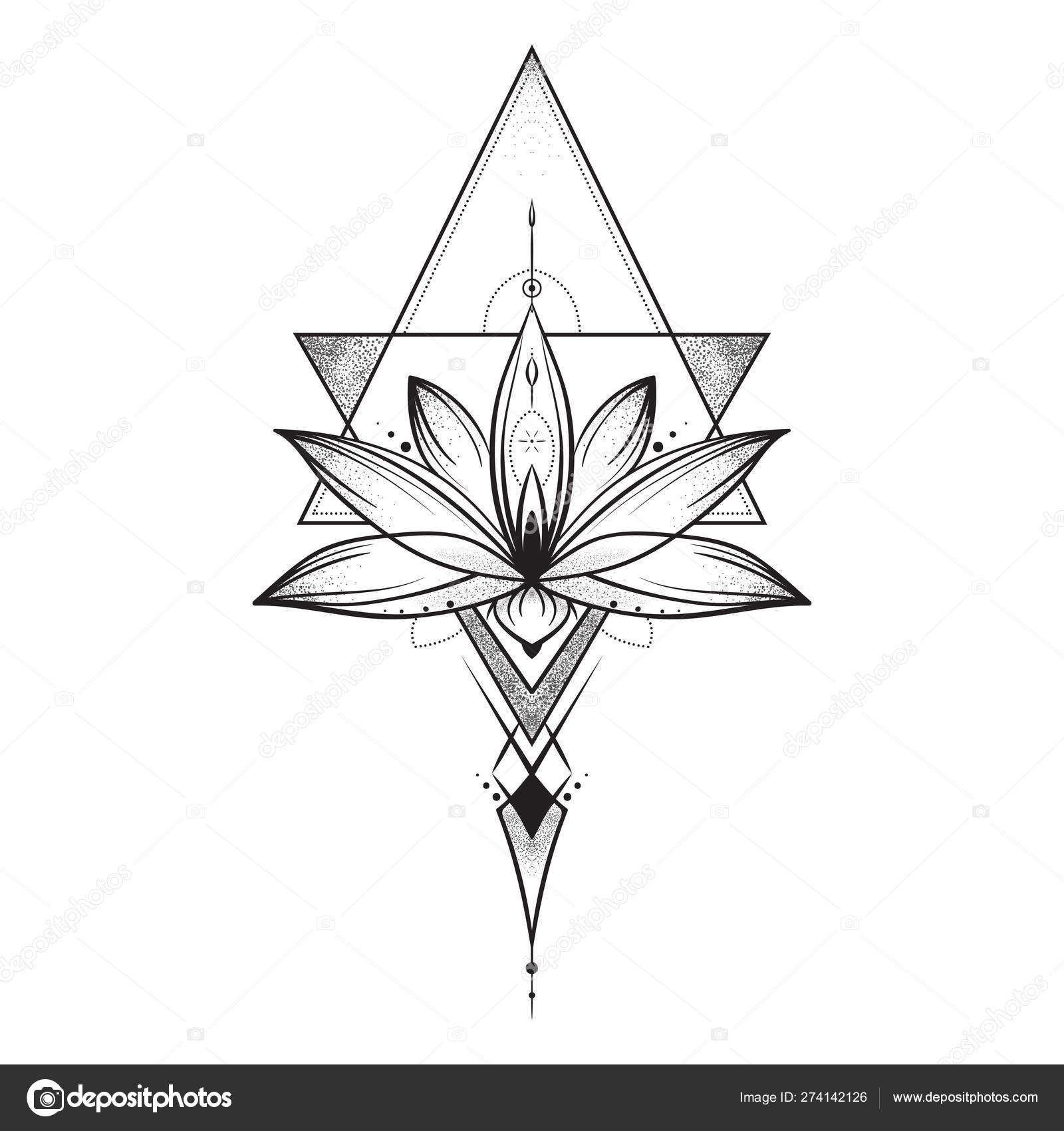 Lotus Flower Sacred Geometry Vector Illustration Isolated On White Stock Vector Image By C K Ssss 274142126