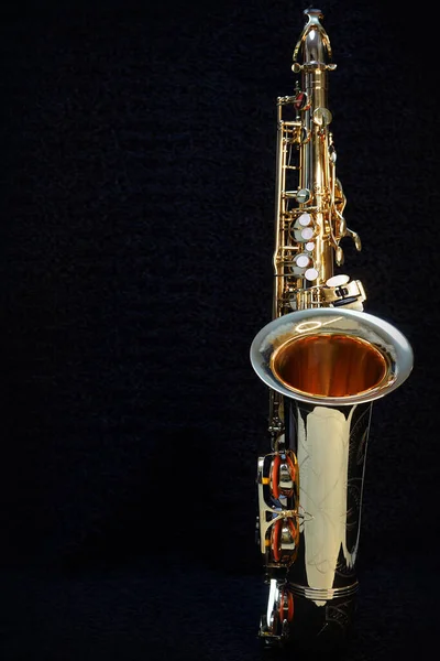 Strumenti Sassofono Jazz Sassone Alto Oro Isolato Sassofono Strumento Musicale — Foto Stock