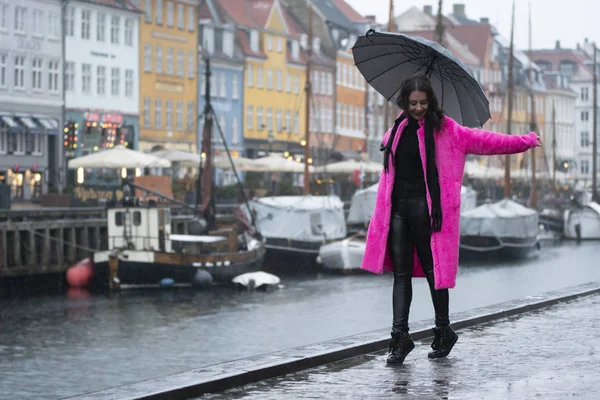 Woman Under the Rain in Copenhagen