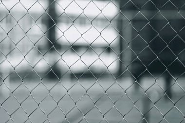 Yakın çekim metal mesh çit arka planı için