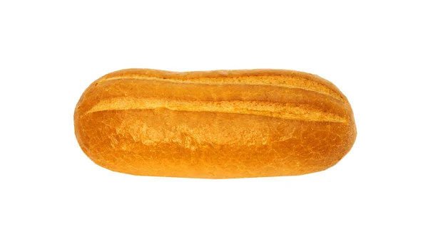 Bochník Bílého Chleba Zlatou Kůrkou Izolovaných Bílém Pozadí — Stock fotografie