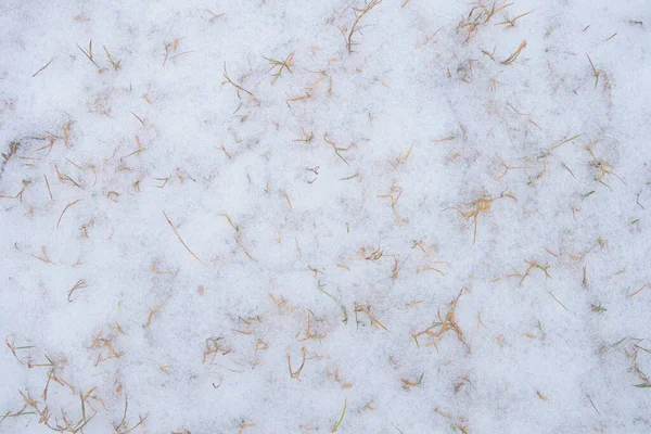 Фон Вид Сверху Снег Траву — стоковое фото