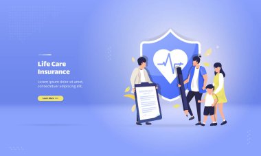 Hayat sigortası illüstrasyon kavramı