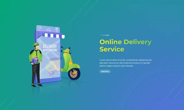 Online Chauffeurs Bezorgservice Illustratie Voor Commerce Concept — Stockvector