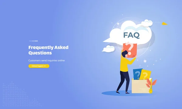 People Asked Online Upload Question Faq Illustration Concept — Stock Vector