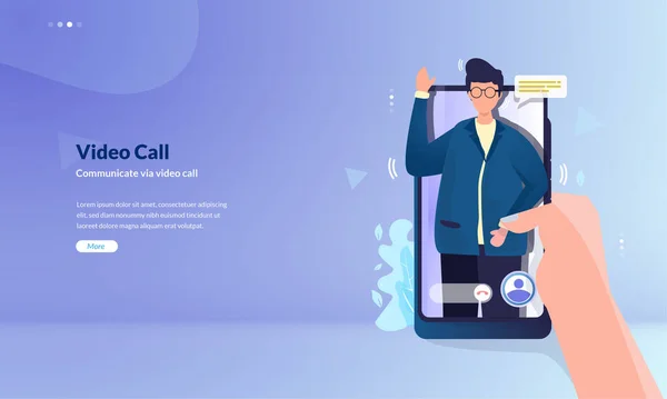 Mensen Communiceren Video Call Illustratie Concept — Stockvector