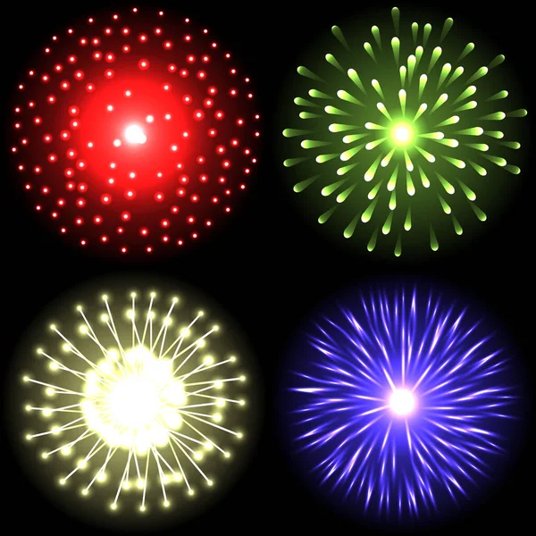 Juego Fuegos Artificiales Ilustración Vectorial — Archivo Imágenes Vectoriales