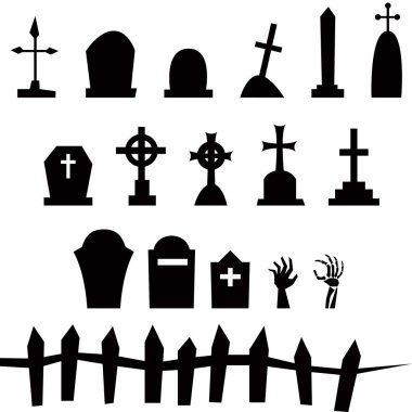 Cadılar Bayramı parçaları seti. vektör illüstrasyonu.