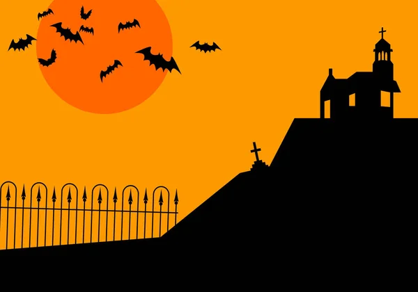 Halloweenská Ilustrační Karta Vektorová Ilustrace — Stockový vektor