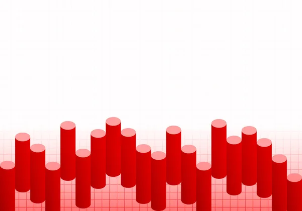 Colunas Tridimensionais Fundo Vermelho Ilustração Vetorial — Vetor de Stock