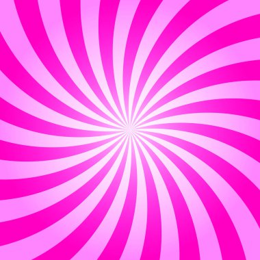 Radyal güneş patlaması arka planda pembe. vektör illüstrasyonu.