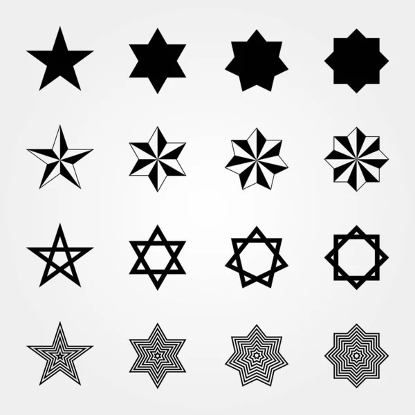 Conjunto Formas Estrellas Ilustración Vectorial — Vector de stock