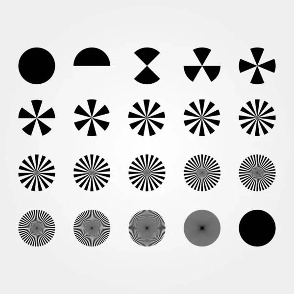 Eine Reihe Von Formen Der Kreiseinteilung Vektorillustration — Stockvektor