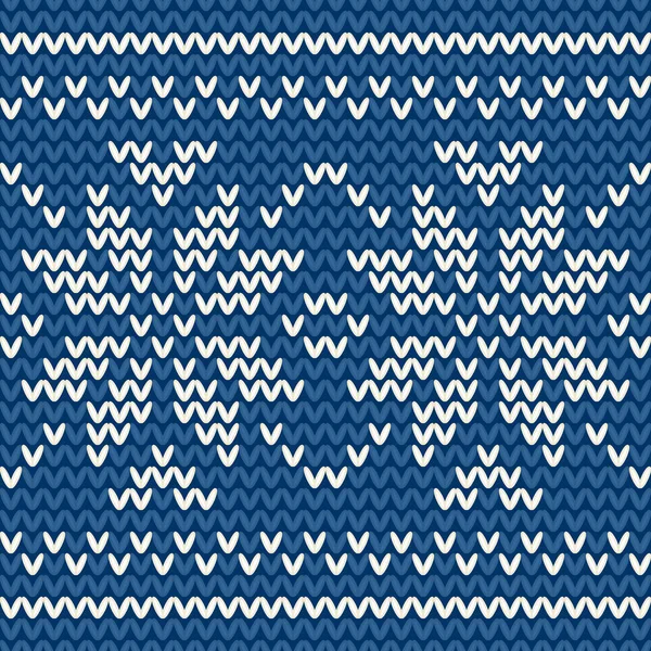Motif Tricoté Sans Couture Sur Bleu Illustration Vectorielle — Image vectorielle