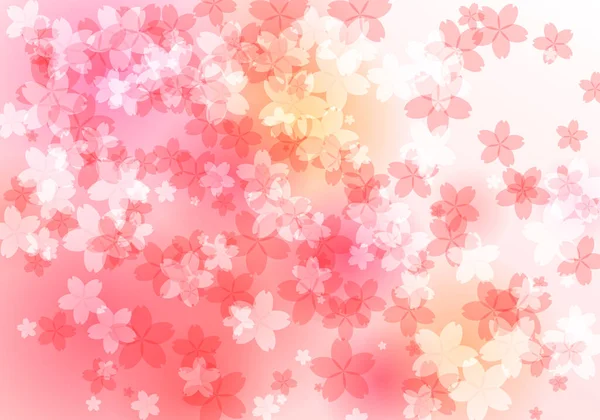Sakura Wiśnia Kwiat Płatki Tła Ilustracja Wektora — Wektor stockowy
