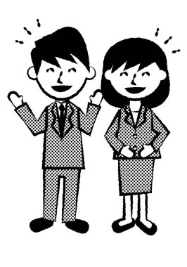 Gülmenin yüz ifadeleri. Tüm erkek ve kadın ofis çalışanları. Vektör illüstrasyonu