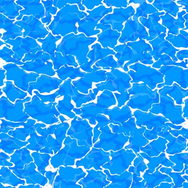 Parlak mavi su yüzeyi. Dalgalar ve dalgalar. Kusursuz desen. Vektör illüstrasyonu