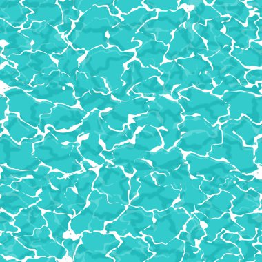 Parlak mavi su yüzeyi. Dalgalar ve dalgalar. Kusursuz desen. Vektör illüstrasyonu