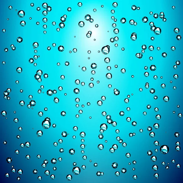 Muchas Burbujas Aire Fizz Pequeñas Sobre Fondo Azul Ilustración Vectorial — Vector de stock