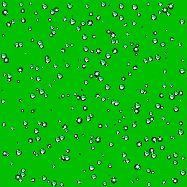 Många Små Luft Bubblor Grön Bakgrund Sömlöst Mönster Vektorillustration — Stock vektor