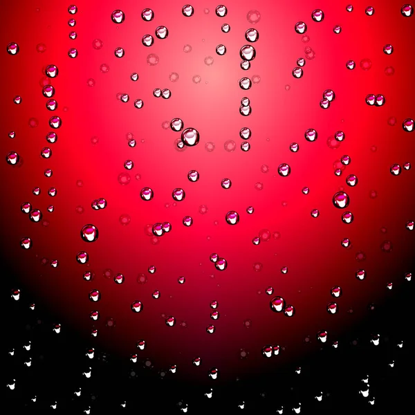 Muchas Burbujas Aire Fizz Pequeñas Sobre Fondo Rojo Ilustración Vectorial — Vector de stock