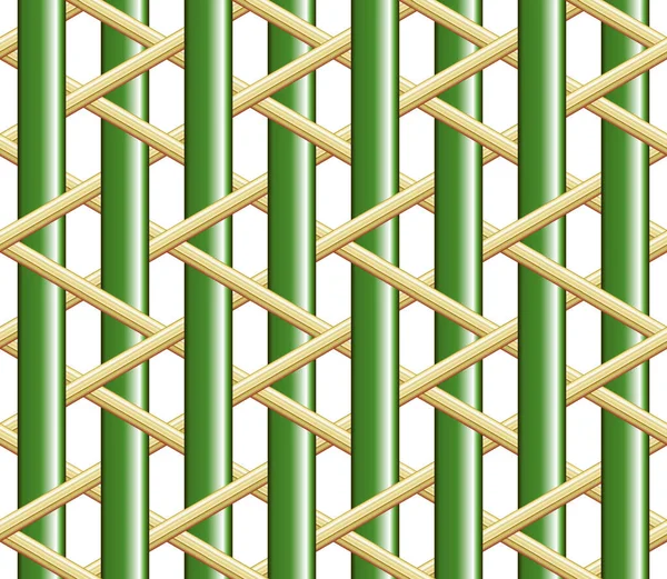 Tejido Bambú Tejido Sin Costura Cesta Patrón Textura Fondo Ilustración — Vector de stock