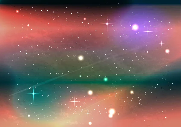 Colorful Space Galaxy Nebula Shining Stars Background Vector Illustration — Stock Vector