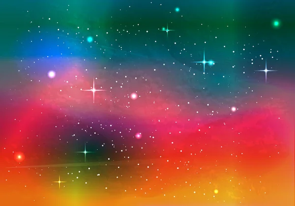 Colorful Space Galaxy Nebula Shining Stars Background Vector Illustration — Stock Vector