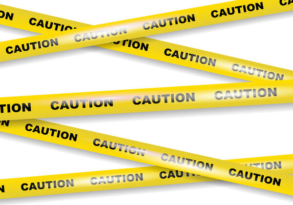 Ленты предосторожности на белом фоне