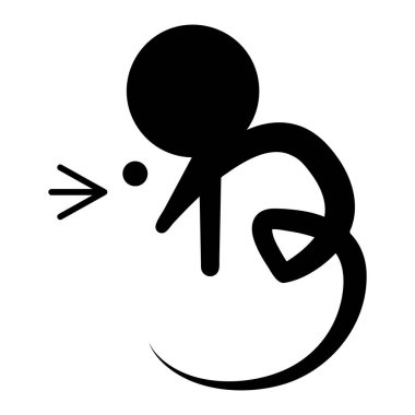 Beyaz arka planda fare logosu yılı. Japon karakterinin tasarımı 